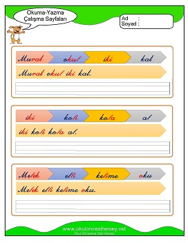 k sesi Grubu Çalışma Sayfaları